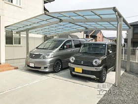 YKKAPのカーポート エフルージュ プラス エフルージュグランM合掌　積雪～20cm対応(M51-1227･27H) 施工例