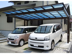 のカーポート エフルージュツインEX 後方支持タイプ 積雪〜20cm対応 施工例