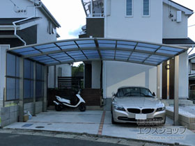 のカーポート ネスカR (ラウンドスタイル) ワイド 積雪〜20cm対応 施工例