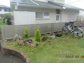 のフェンス・柵 シンプレオフェンスSY1型 横スリット 自由柱施工 施工例