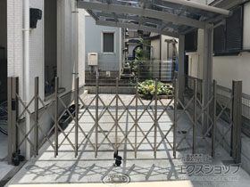 のカーゲート トリップゲート RA型 ノンレール 片開き 30S 施工例