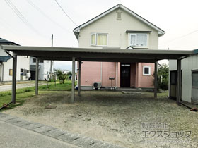 のカーポート テリオスポートIII 3000 3台用 横連棟 角柱6本柱 積雪〜100cm対応 施工例