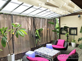 のテラス屋根 ソラリア F型 テラスタイプ 連棟 積雪〜20cm対応 施工例