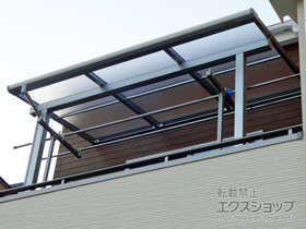 のバルコニー・ベランダ屋根 ソラリア F型 屋根タイプ 単体 積雪〜20cm対応 施工例