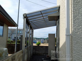 のテラス屋根 ソラリア F型 テラスタイプ 単体 積雪〜20cm対応　※前面台形納まり 施工例