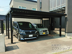 のカーポート テリオスポートIII 4500 2台用 角柱6本柱 積雪〜150cm対応 施工例