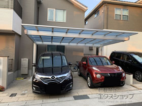 のカーポート エフルージュツインEX 後方支持タイプ 積雪〜20cm対応 施工例