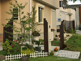 のフェンス・柵 カスタマイズパーツ 枕木材 施工例
