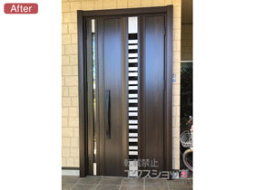 の玄関ドア リシェント玄関ドア3 断熱k4仕様 手動 親子仕様(ランマ無し)R G82型 ※カザスプラス仕様 施工例