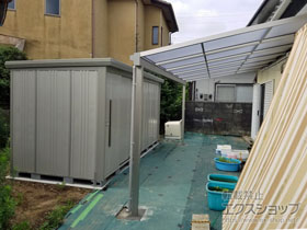 の物置・屋外倉庫 Mr.ストックマンダンディ 一般型 4415×1922×2110 ND-4419-W 施工例