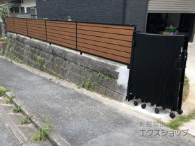 のフェンス・柵 モクアルフェンス 目隠しタイプ 自由柱施工 施工例