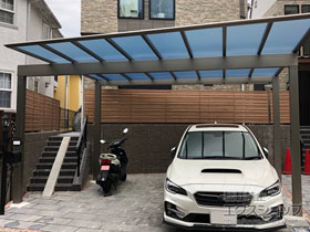 のカーポート スカイリード 両側支持 ワイド2台用 積雪〜20cm対応 施工例