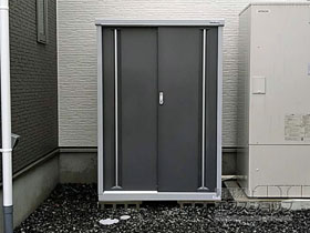 の物置・屋外倉庫 シンプリー 一般型 1100×755×1603 MJX-117D-P-PG 施工例