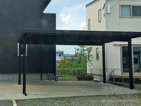 YKKAPのカーポート レオンポートneo 2台用 積雪〜50cm対応 施工例