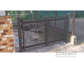 の門扉 ハイ千峰 両開き　柱使用 施工例