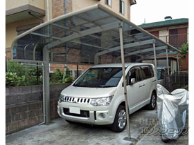 のカーポート プレシオスポート アルファ 縦連棟 積雪〜20cm対応 施工例