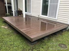 のウッドデッキ 樹ら楽ステージ 木彫 施工例