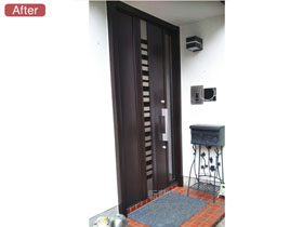 の玄関ドア リシェント玄関ドア3 断熱K4仕様 手動 片袖仕様(ランマ無)L G82型 施工例