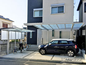 のサイクルポート・駐輪場 フーゴFミニ (フラットスタイル) 積雪〜20cm対応 施工例