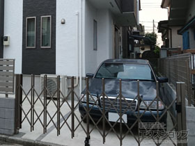 のカーゲート トリップゲート RA型 ノンレール 片開き*30S※施錠機能無し 施工例