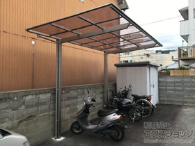 のサイクルポート・駐輪場 ネスカFミニ (フラットスタイル) 積雪〜20cm対応 施工例