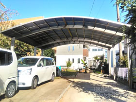 のカーポート リベルポートシグマIII 延長 3台用 積雪〜20cm対応 施工例