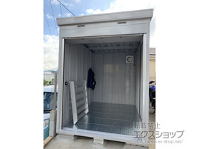 の倉庫・ガレージ バイク保管庫 一般型 床付タイプ 1790×2630×2375 ハイルーフ FXN-1726HY 施工例