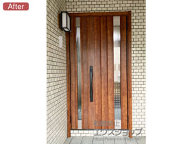 の玄関ドア リシェント玄関ドア3 断熱K4仕様 親子仕様(ランマ無)R P77型 ※タッチキー仕様(リモコンタイプ) 施工例