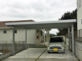 のカーポート レオンポートneo 2台用 角柱4本柱 積雪〜50cm対応 施工例