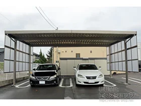 LIXIL リクシル(トステム)のカーポート テリオスポートIII 900 3台用 角柱4本柱 積雪~30cm対応 施工例