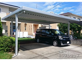 のカーポート レオンポートneo 2台用 角柱4本柱 積雪〜50cm対応 施工例