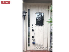 の玄関ドア リシェント玄関ドア3 断熱K4仕様 親子仕様（ランマ無）R D41型※カザスプラス仕様 施工例