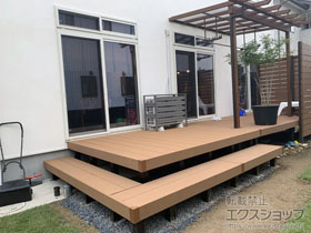 のウッドデッキ リウッドデッキ 200＋段床セット L字段床１段 施工例