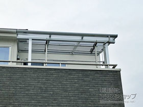のバルコニー・ベランダ屋根 ソラリア F型 屋根タイプ 単体 積雪〜20cm対応 施工例