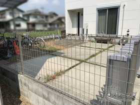 のフェンス・柵 イーネットフェンス1F型 自由柱施工 施工例