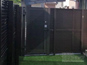 の門扉 エルネクス門扉M-YM型 片開き 柱使用 施工例