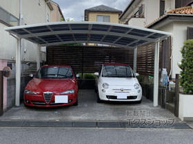 のカーポート ネスカR (ラウンドスタイル) ワイド 積雪〜20cm対応 施工例