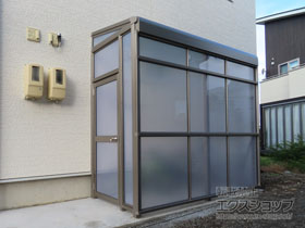 のストックヤード スピーネストックヤードF型 パネルタイプ ヤード仕様（両側ドア）積雪〜20ｃｍ対応 施工例