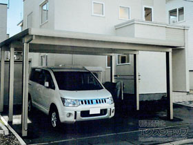 のカーポート テリオスポートIII 4500 2台用 角柱6本柱 積雪〜150cm対応 施工例
