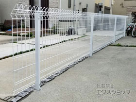 のフェンス・柵 メッシュフェンス　G10-R　自由柱タイプ 施工例