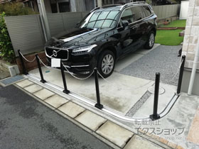 のカーゲート ポールゲートＫ1型 50Ｓ＋90度コーナー納まり 施工例