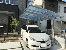 のカーポート レイナポートグラン　積雪〜20cm対応＋レイナポートグラン水平式物干し 施工例