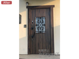 の玄関ドア リシェント玄関ドア3 断熱K4仕様  片開き仕様(ランマ無)R D41型 *カザスプラス仕様 施工例