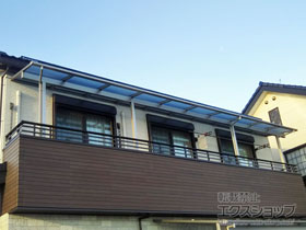 のバルコニー・ベランダ屋根 スピーネ F型 1500 屋根タイプ 3連棟 積雪〜50cm対応 施工例