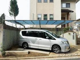 のカーポート ニューマイリッシュ 逆勾配 前下がり 積雪〜20cm対応/3本柱 施工例