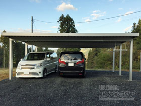 のカーポート テリオスポートIII 1500 3台用 奥行延長 6本柱 積雪〜50cm対応 施工例