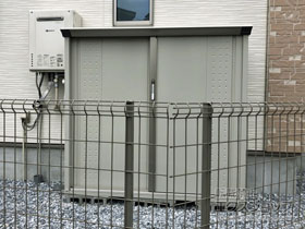 の物置・屋外倉庫 グランプレステージジャンプ 1488×530×1400 GP-155C-F-MW 施工例