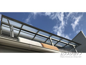 のバルコニー・ベランダ屋根 ソラリア R型 屋根タイプ 連棟 積雪〜20cm対応 施工例