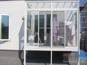 のテラス囲い・サンルーム サニージュ R型 床納まり ランマ付 積雪〜100cm対応 施工例