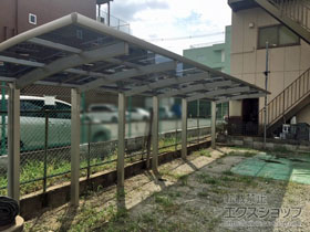 のサイクルポート・駐輪場 レイナポートグランミニ 三連棟積雪〜20cm対応 施工例